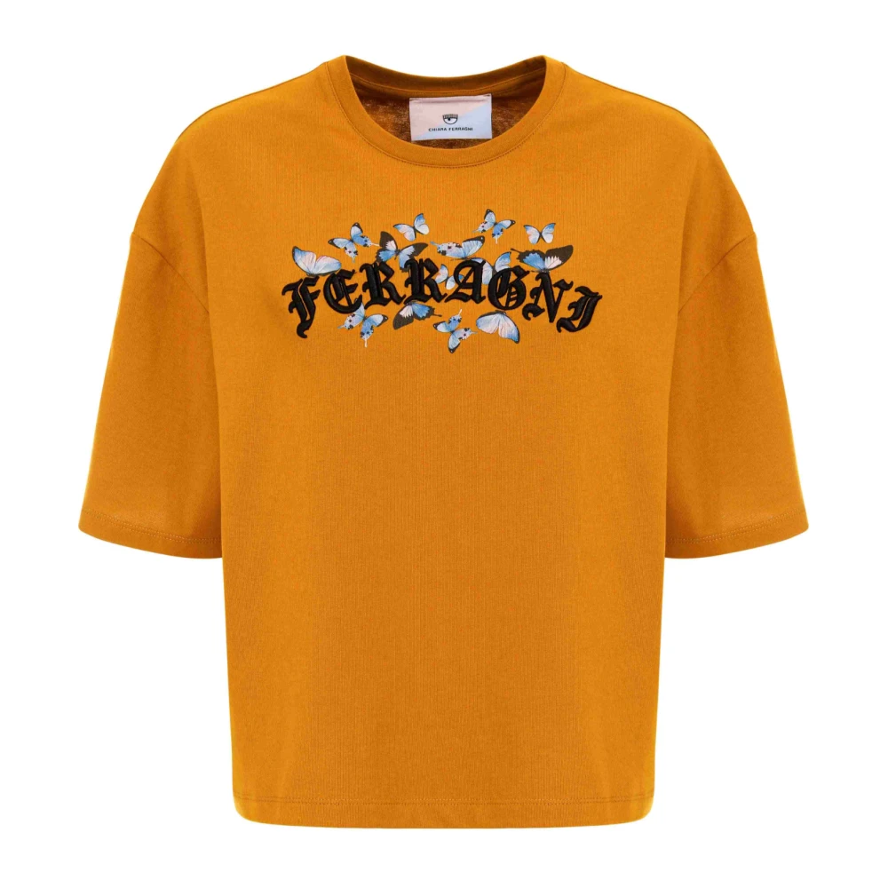 Chiara Ferragni Collection Vrouw Bruin Tops Dames, S, Katoen, Chiara Ferragni T-Shirt