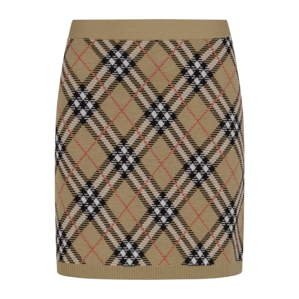 スカート BURBERRY Embroidered Wool Blend Mini Skirt Burberry Embroidered wool blend mini skirt - Checked | Wanan