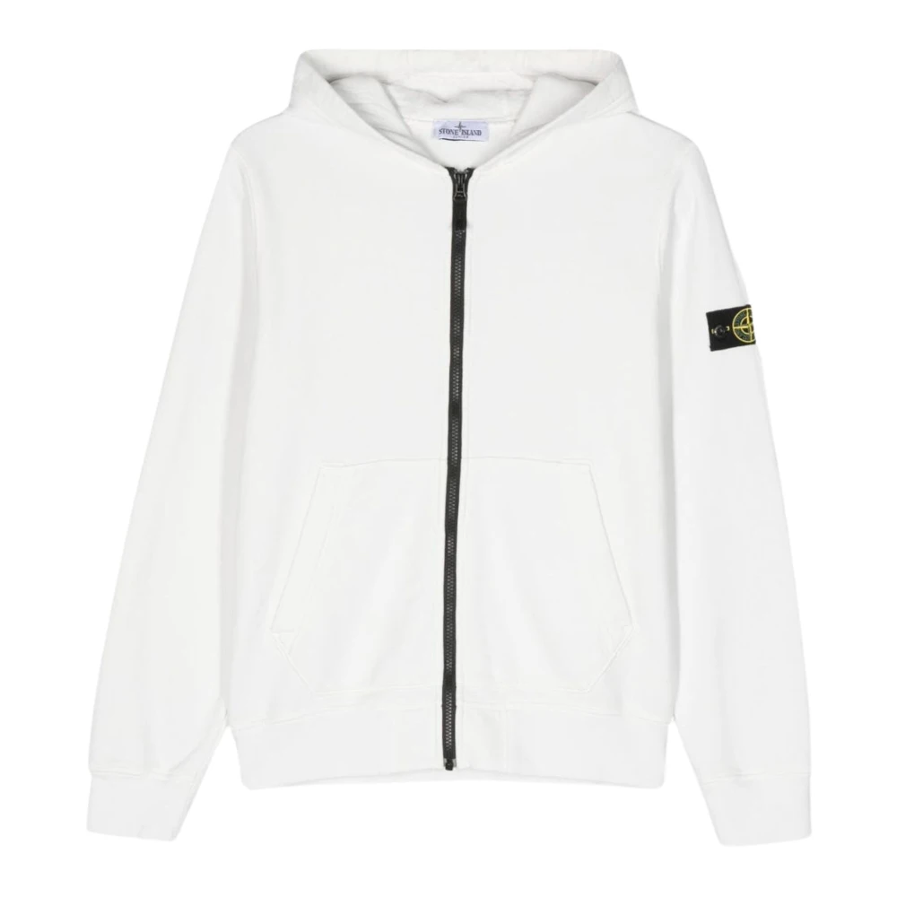 Stone Island Grå Tröja med Huva och Fickor Gray, Pojke