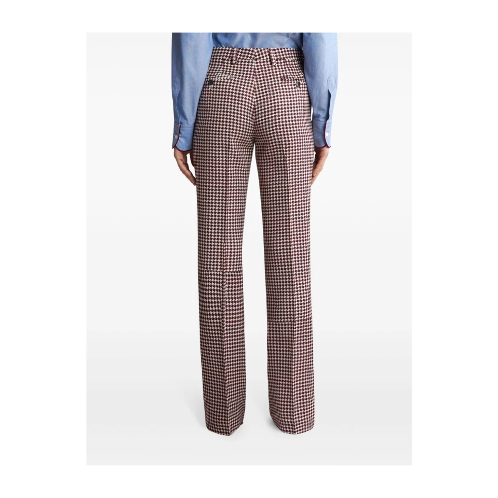 ETRO Houndstooth Slim Fit Broek Red Dames