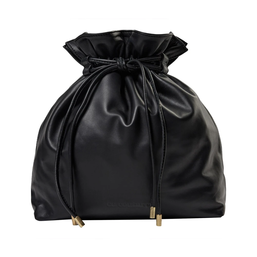 Co'Couture Mini Tie Tas in Zwart Leer Black Dames