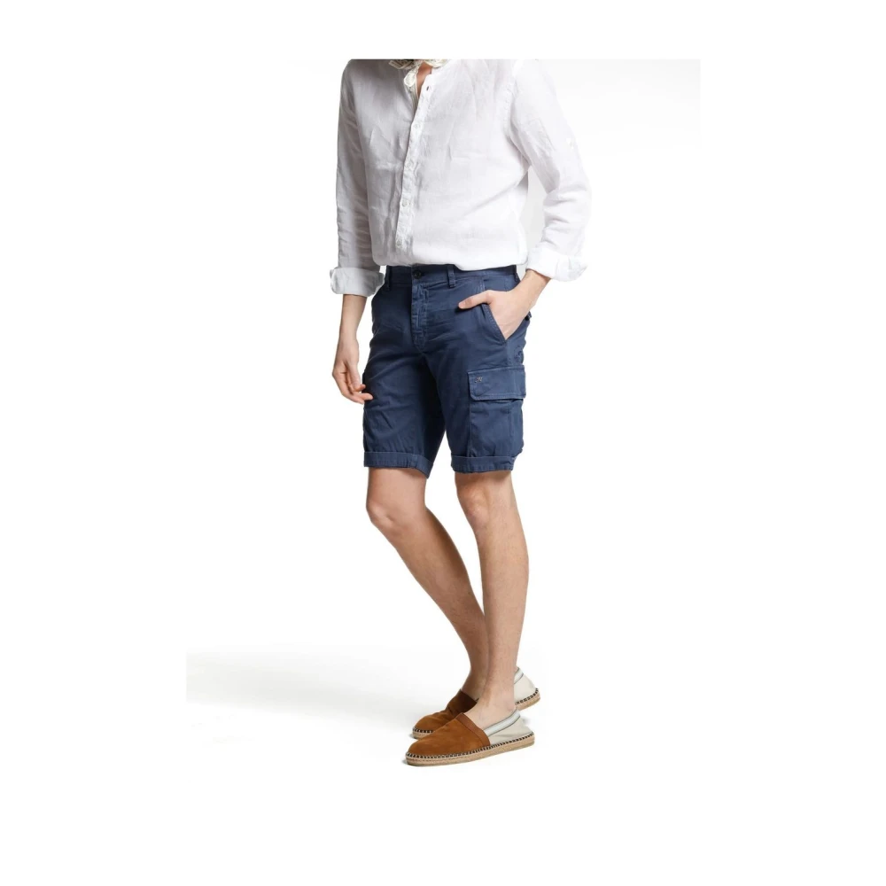 Mason's Navy Blauwe Cargo Bermuda Shorts Blue Heren
