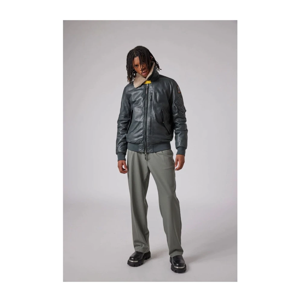 Parajumpers Josh Leren Bomberjack in Grijs Gray Heren