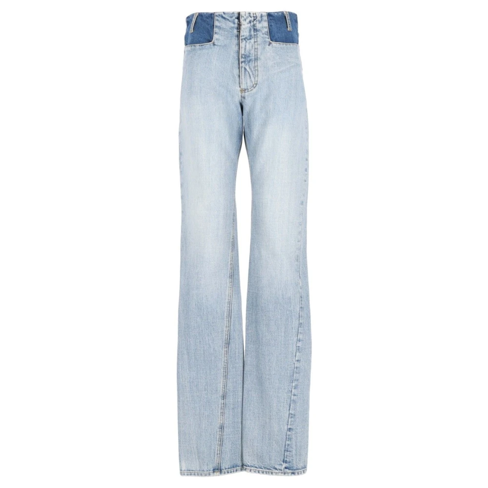 Maison Margiela , Flare Jeans, Female, Blue, Xs, Two-Tone Denim Trousers