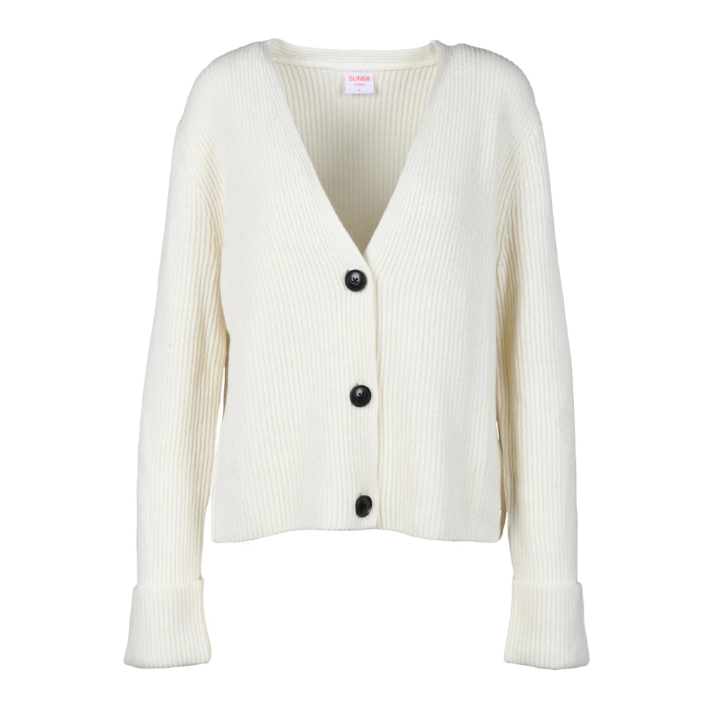 Sun68 Merino Wolmix Vest White Dames