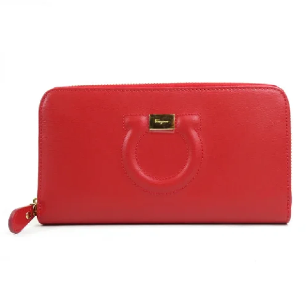 Salvatore Ferragamo Pre-owned Leather wallets Red Dames