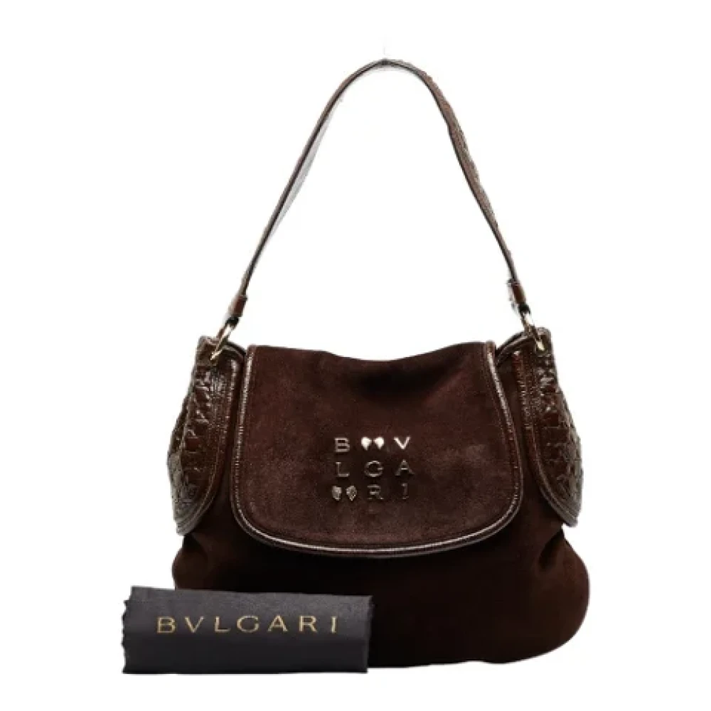 Bvlgari Vintage Pre-owned Suede shoulder-bags Brown Dames