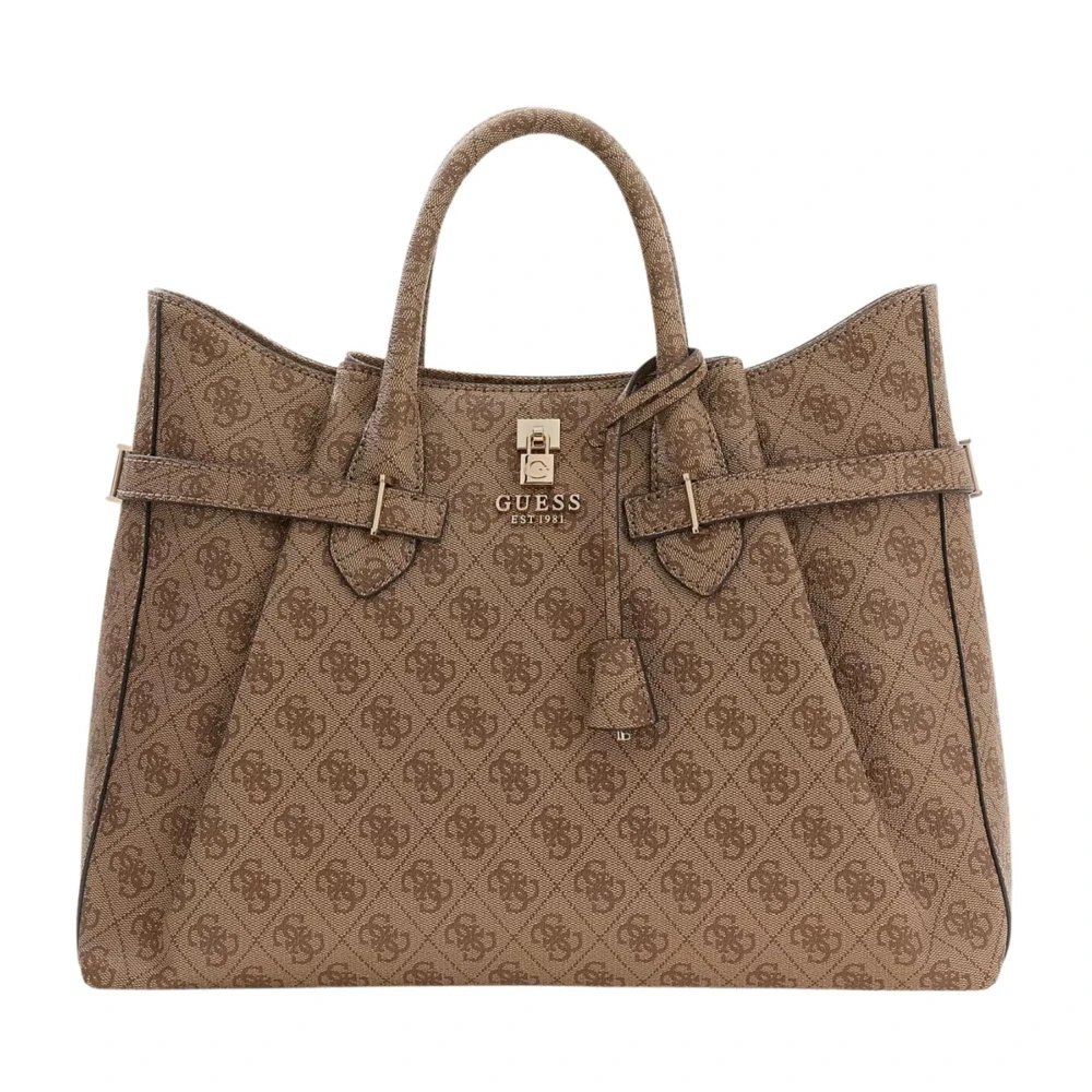 Guess Women's Brown Handbags, One Size, Latte Logo Handbag