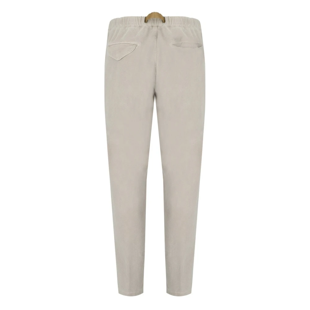 White Sand Beige Katoen Elastische Taillebroek Beige Heren