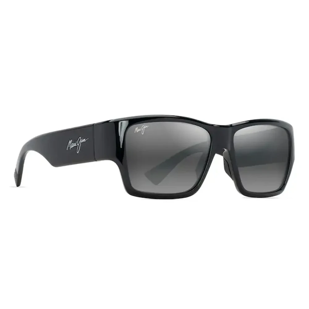 Maui Jim Unisex Black Sunglasses, 57 Mm, Rectangular Polarized Sunglasses Kaolu 614-02