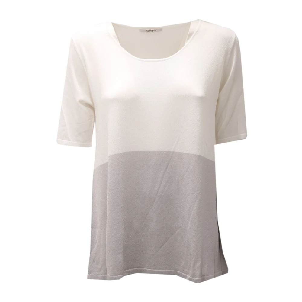 Kangra Women's White/Silver Off- Viscose Top Made In Italy