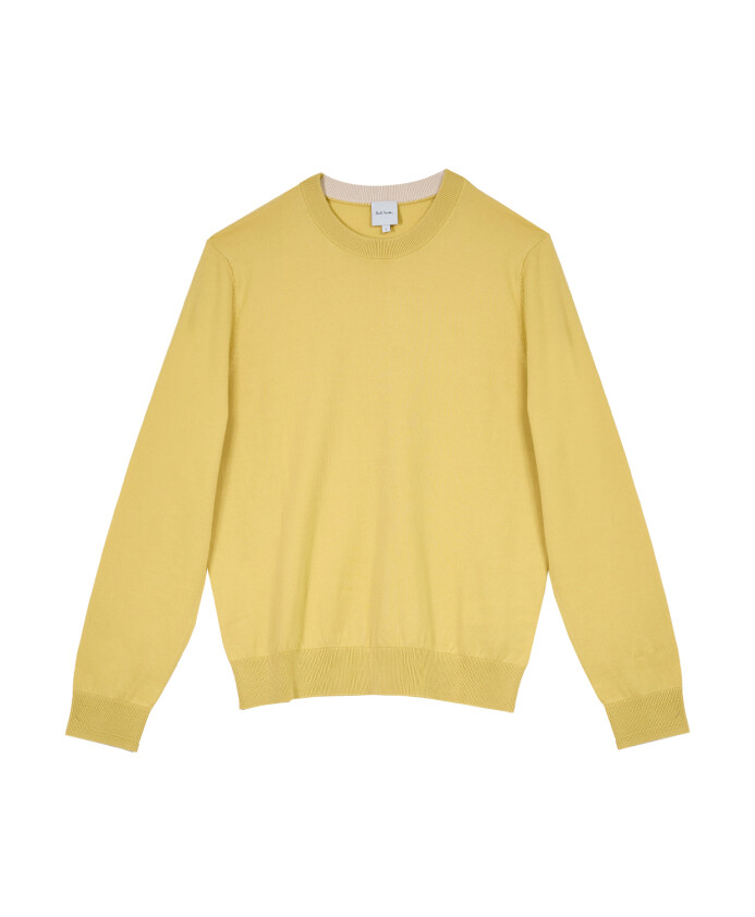 pull-leger-coton-jaune-tricot-logo
