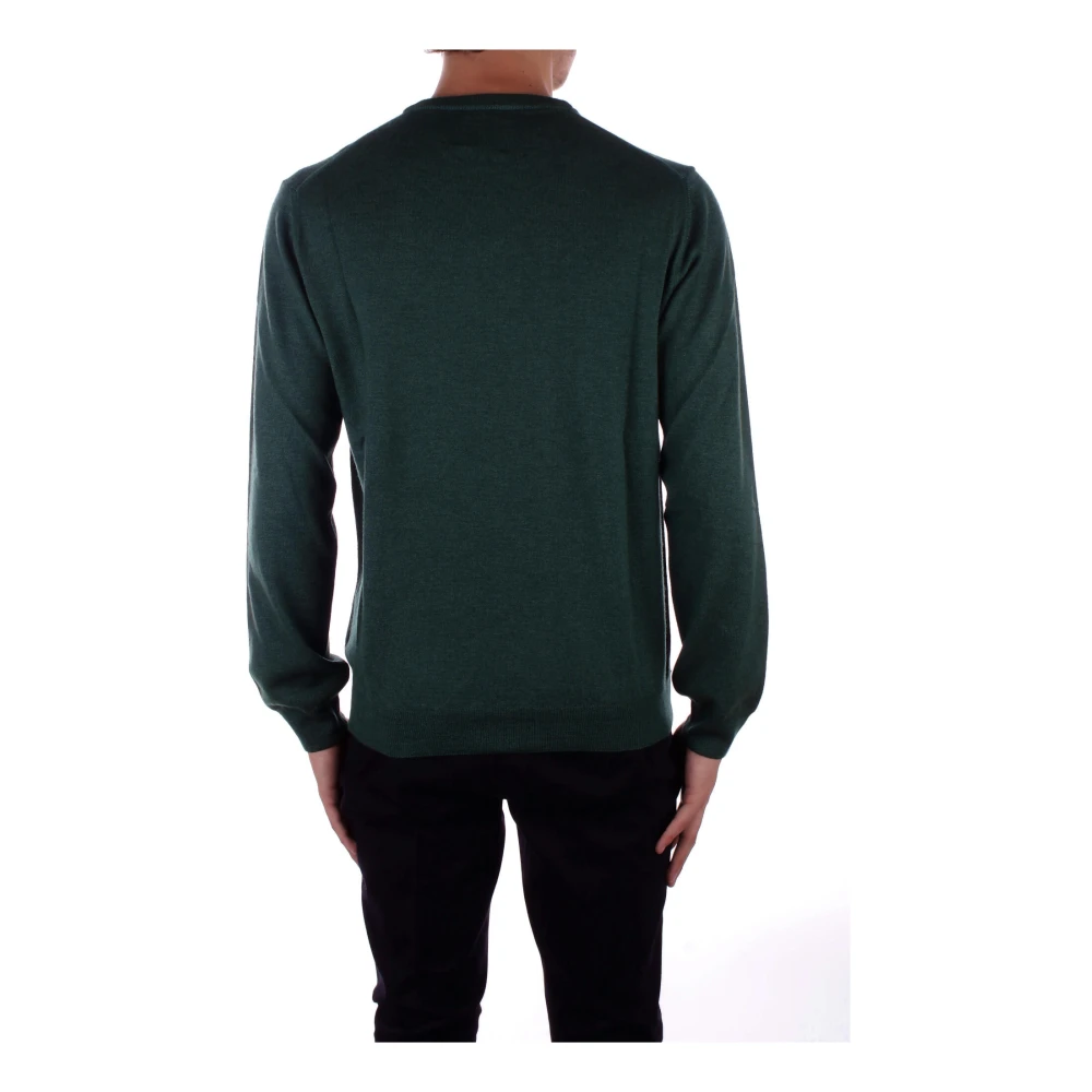 Woolrich Logo Front Sweater Green Heren
