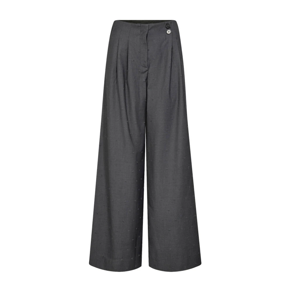 Co'couture Women's Gray Wide Trousers, M, Pleat Ll Pant 31567 Sagacc