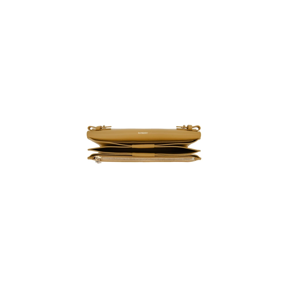 Burberry Leren schoudertas met knoopsluiting Yellow Dames