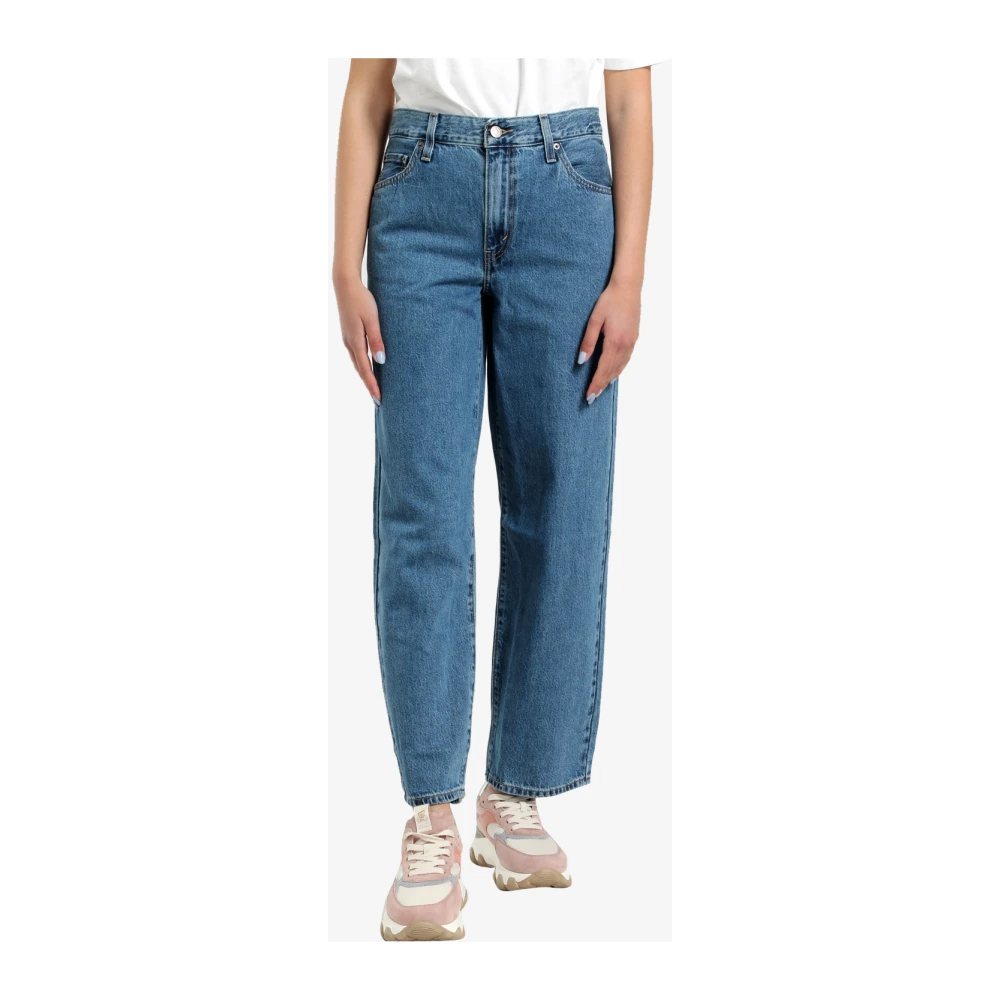 Levi's Wijde pasvorm jeans met middelhoge taille en rechte pijpen Blue Dames