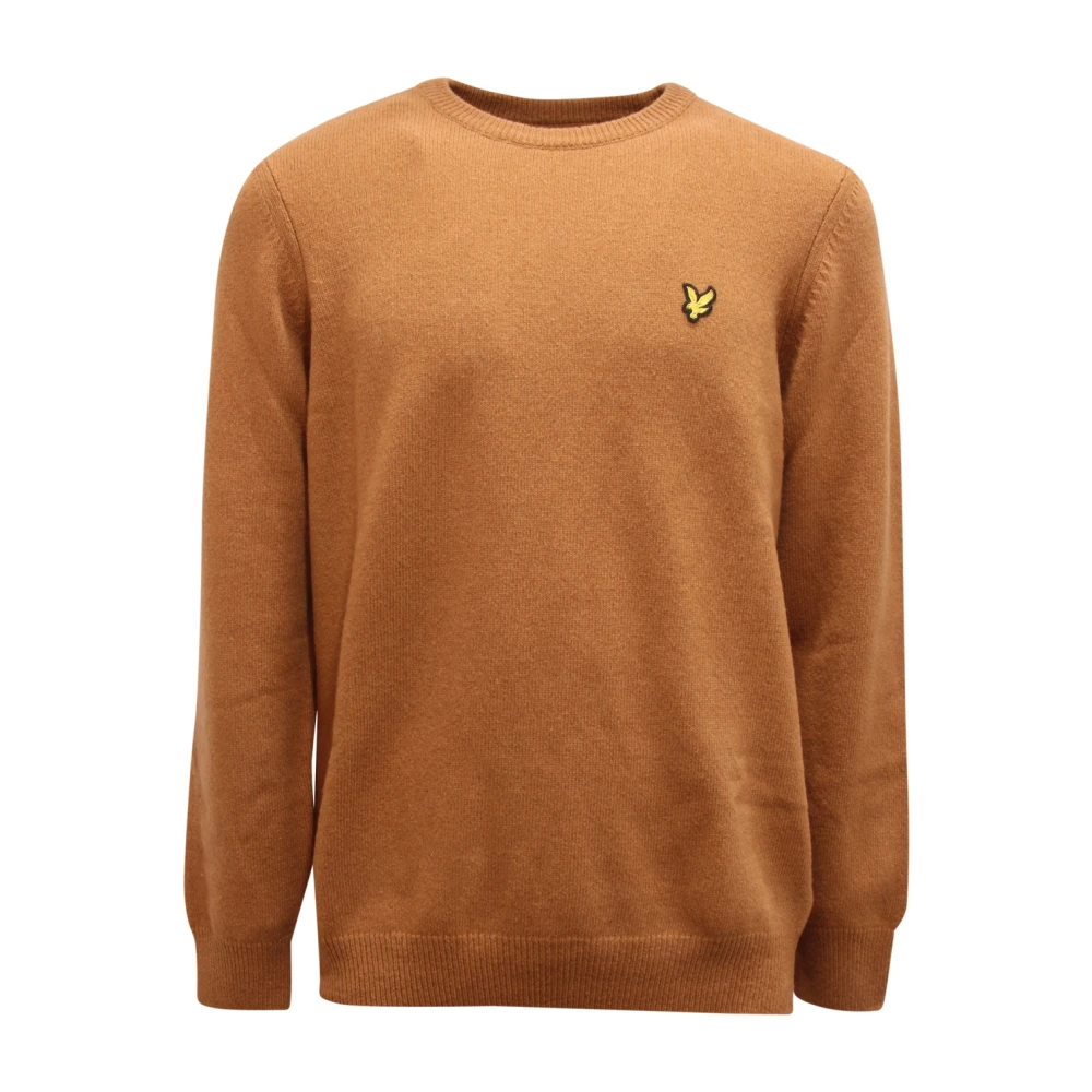 Lyle & Scott Men's Brown Wool Blend Jumper - Round-Neck Knitwear - 2XL - Knitwear