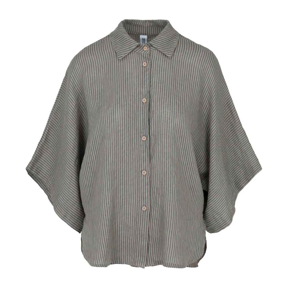 Bomboogie Vrouw Grijs Overhemden Dames, S, Linnen, Camicia Regular Fit In Lino