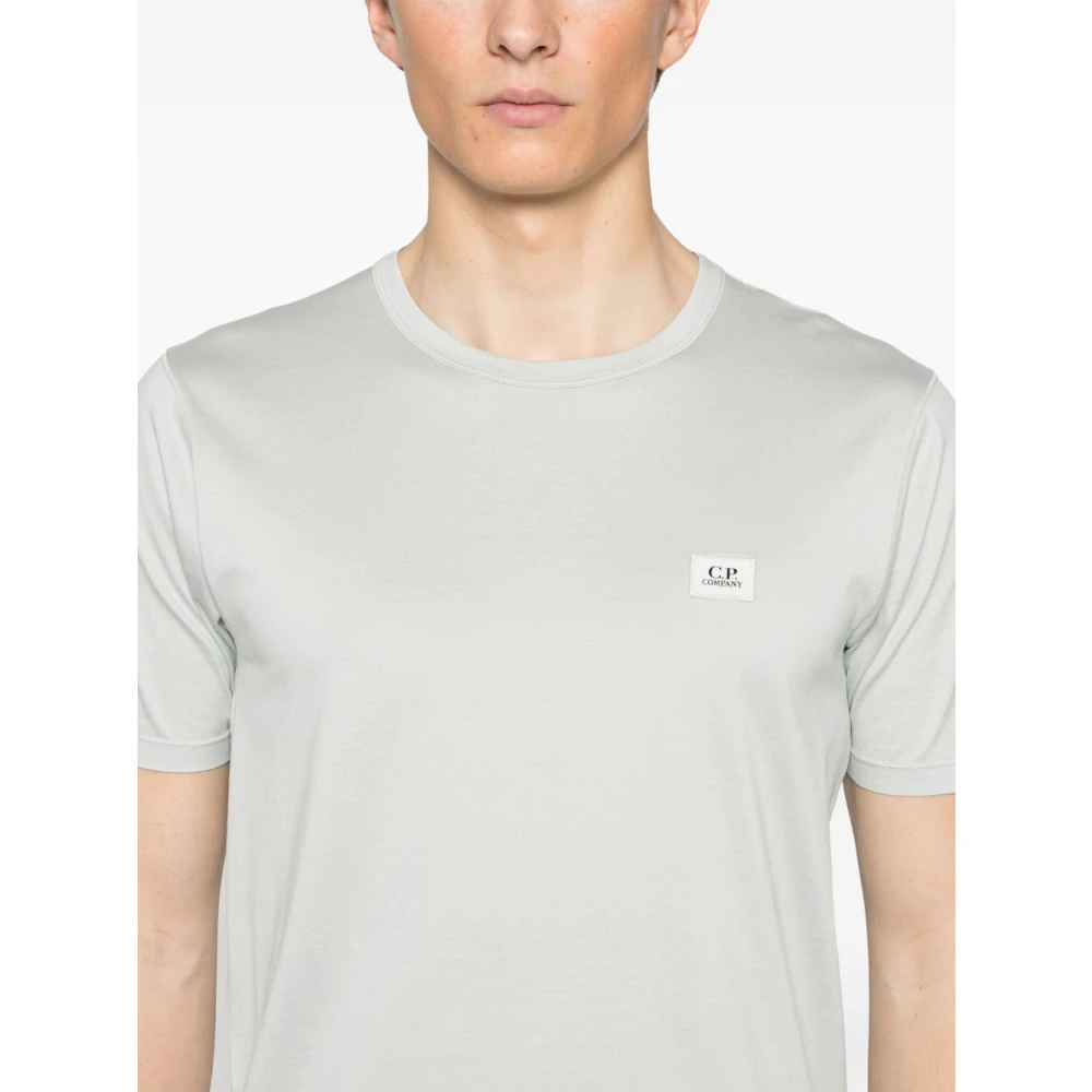 C.P. Company Logo Patch Mercerized Jersey Shirt Blue Heren