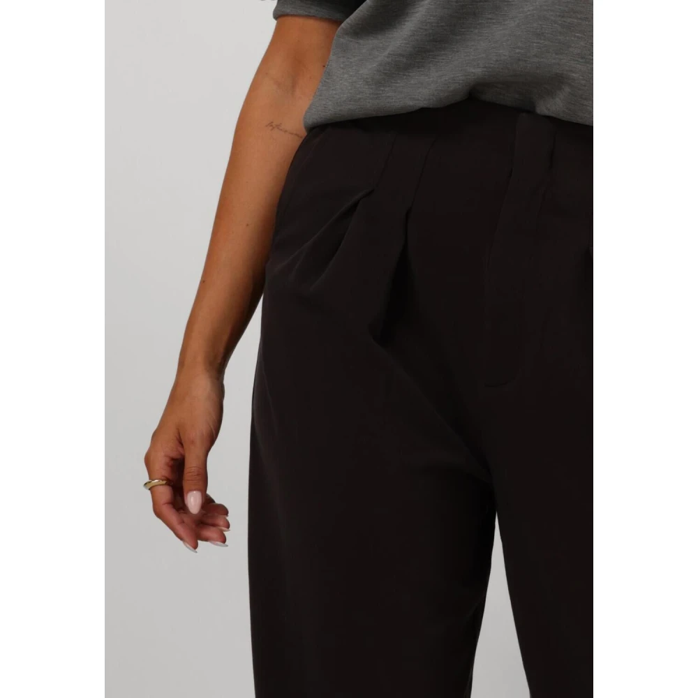 My Essential Wardrobe Elegante hoge taille aubergine broek Purple Dames