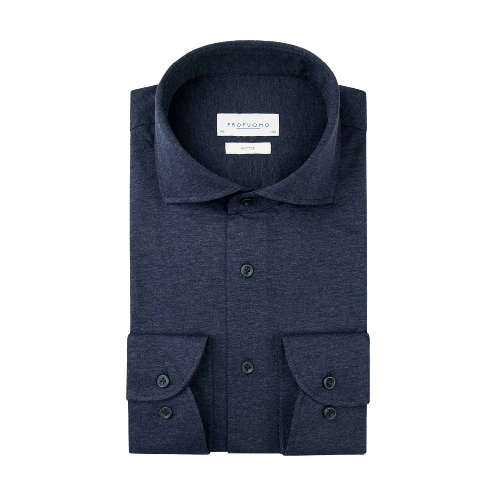 Profuomo Navy Cutaway Overhemd Blue Heren