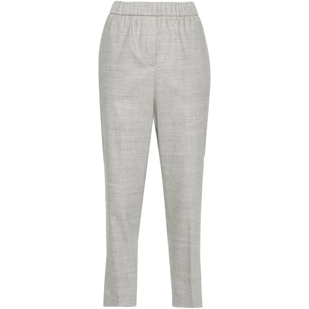 PESERICO Cropped Trousers Gray Dames