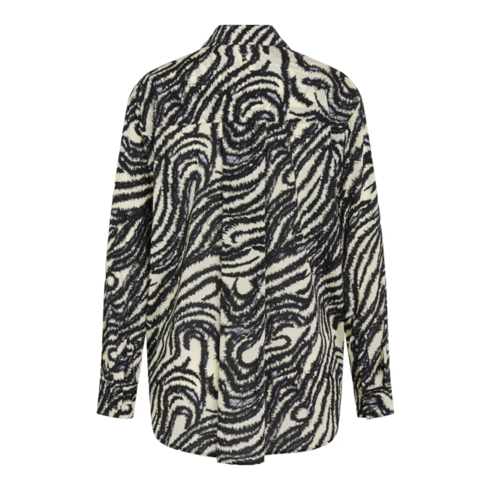 Heartmade Zijden Klassieke Kraag Shirt Zwart Black Dames