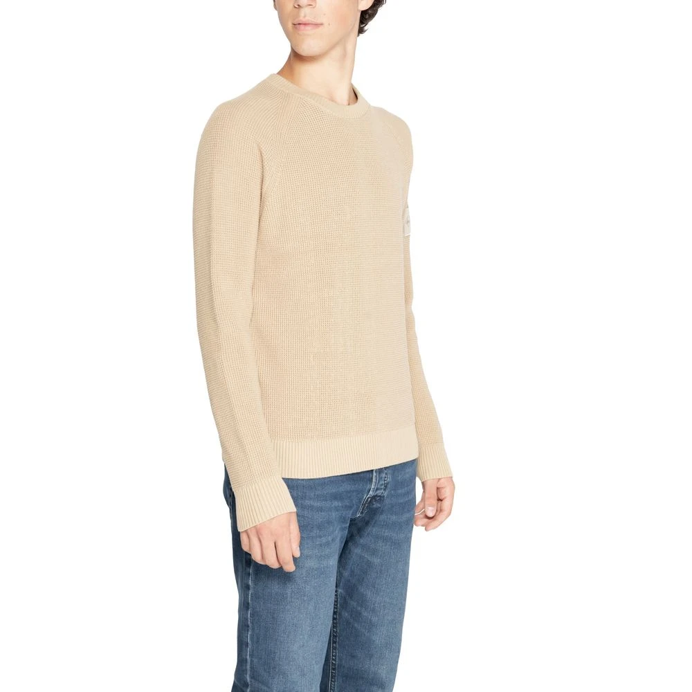 Calvin Klein Jeans Mannen Gebreide Kleding Herfst Winter Collectie Beige Trui Beige Heren