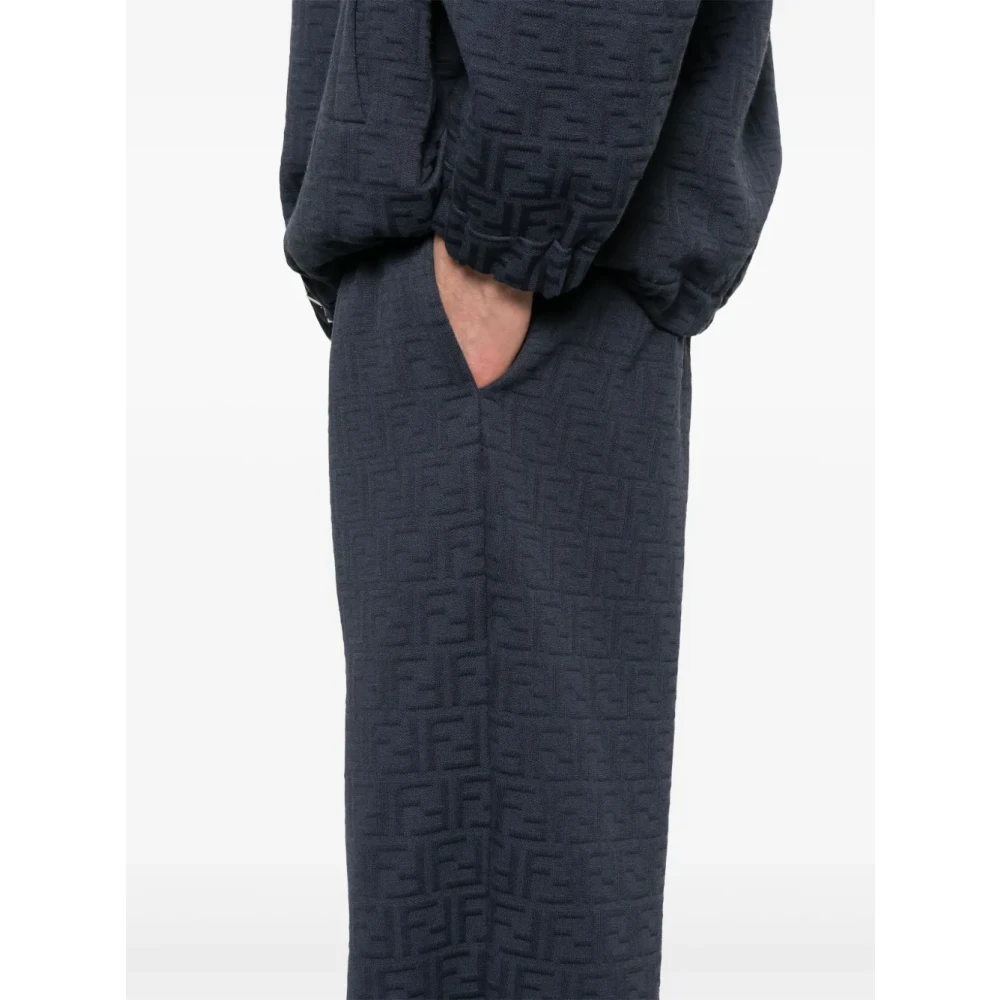 Fendi Blauwe Elastische Taillebroek Gemaakt in Italië Blue Heren