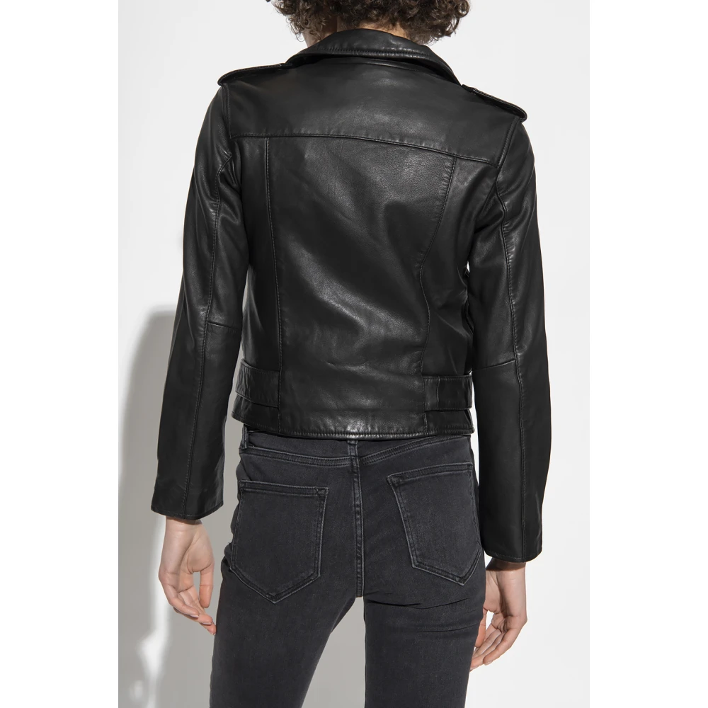 AllSaints Leren Jas Black Dames