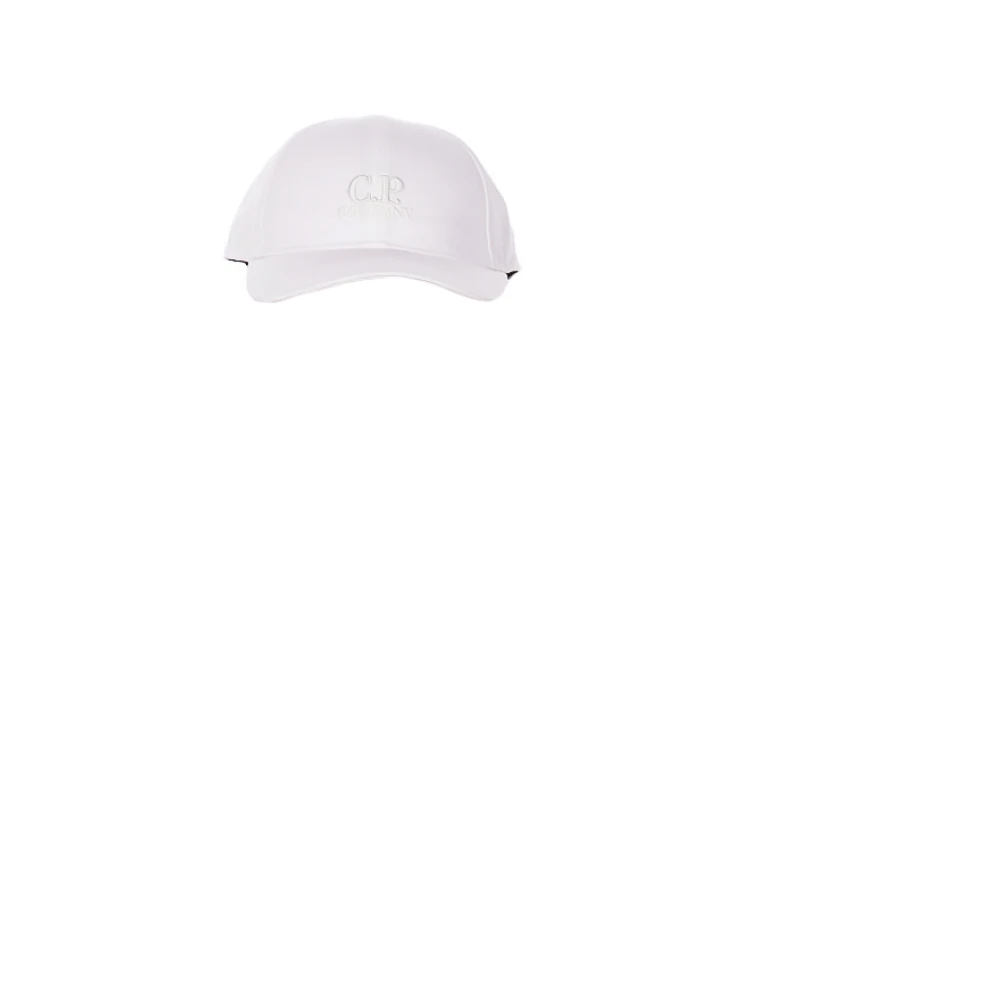 C.p. Company Men's White Hats & Caps, One Size, Gabardine Logo Cap
