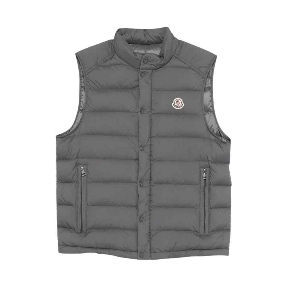 Moncler Men's Gray Waistcoats, L, Barthe Down Vest