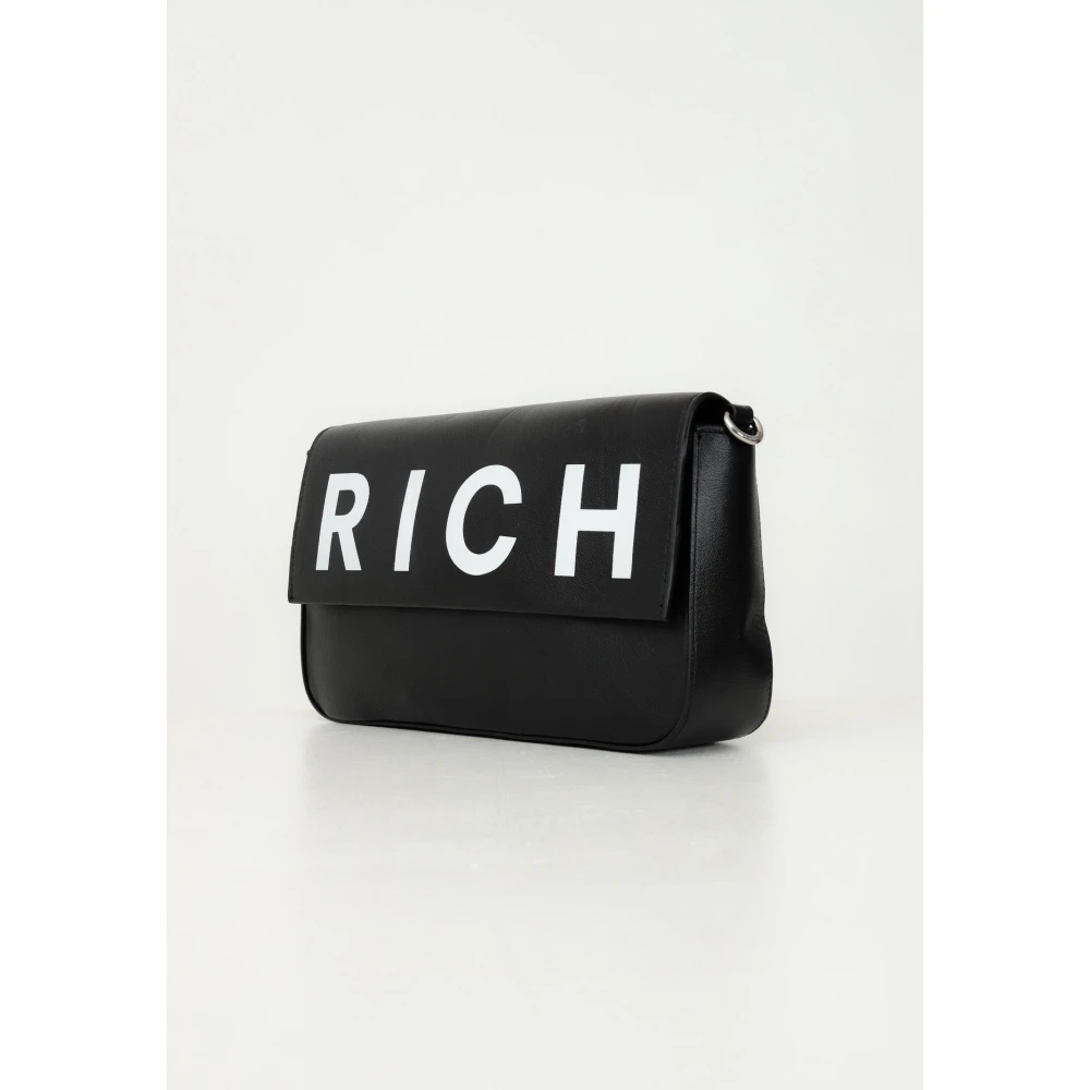 Richmond Zwarte handtas met gedurfd logo Black Dames