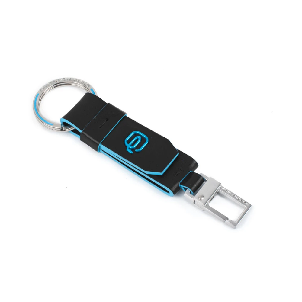 Piquadro Unisex Black Keychains, One Size, Carabiner Keychain