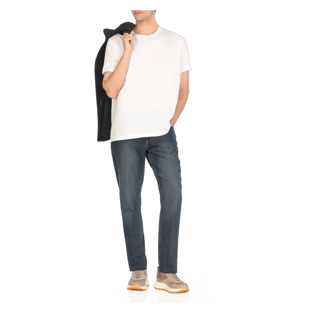 Fay Witte Crewneck T-shirt en Polo White Heren