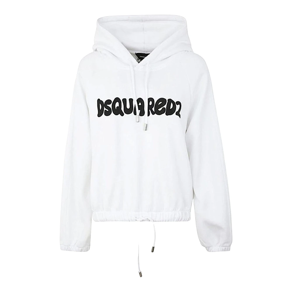Dsquared2 Women's White Hoodies, S, Felpa