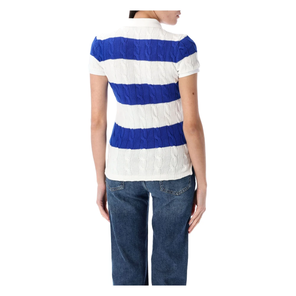 Polo Ralph Lauren Kabelgebreide gestreepte trui Blue Dames