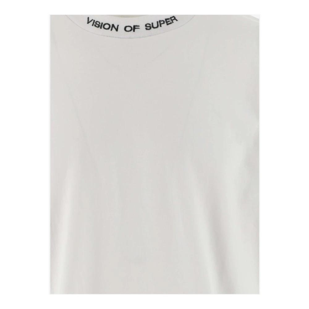Vision OF Super Witgroene Katoenen T-shirt met Logo Print White Heren