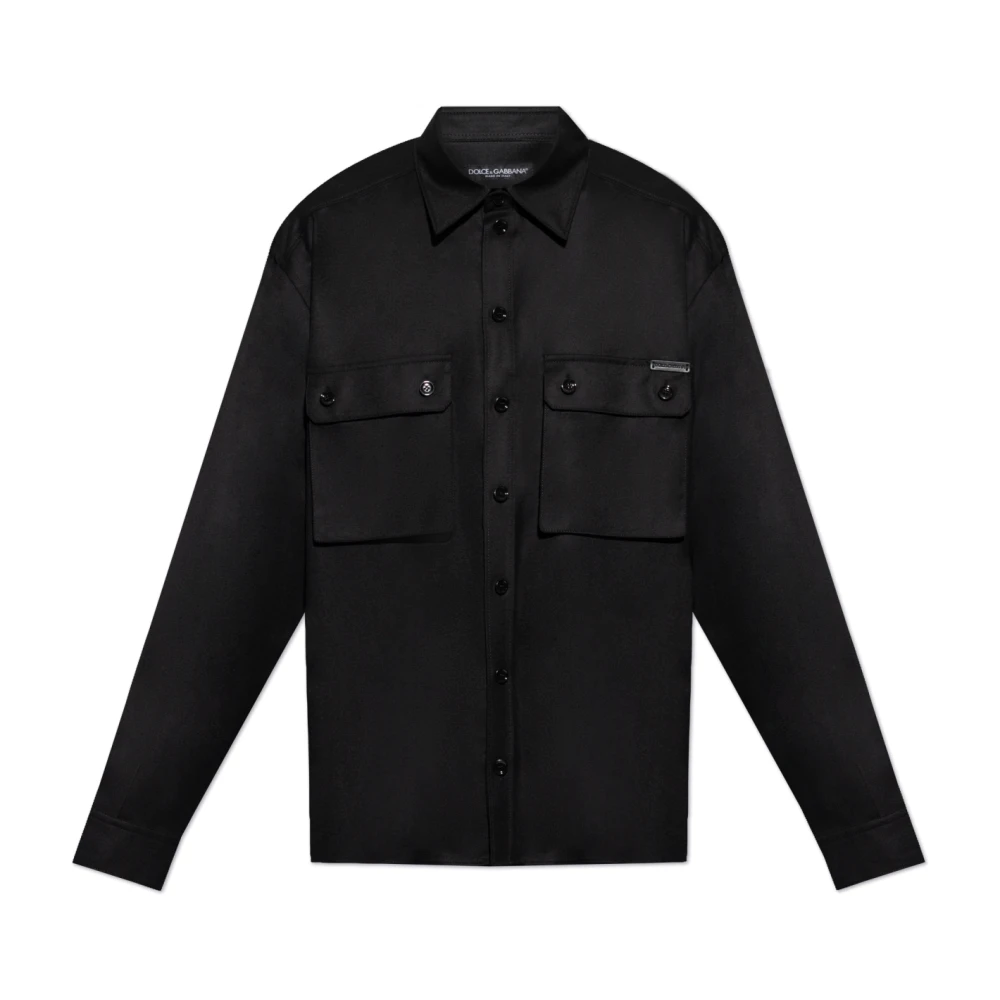 Dolce & Gabbana Wollen overhemd Black Heren