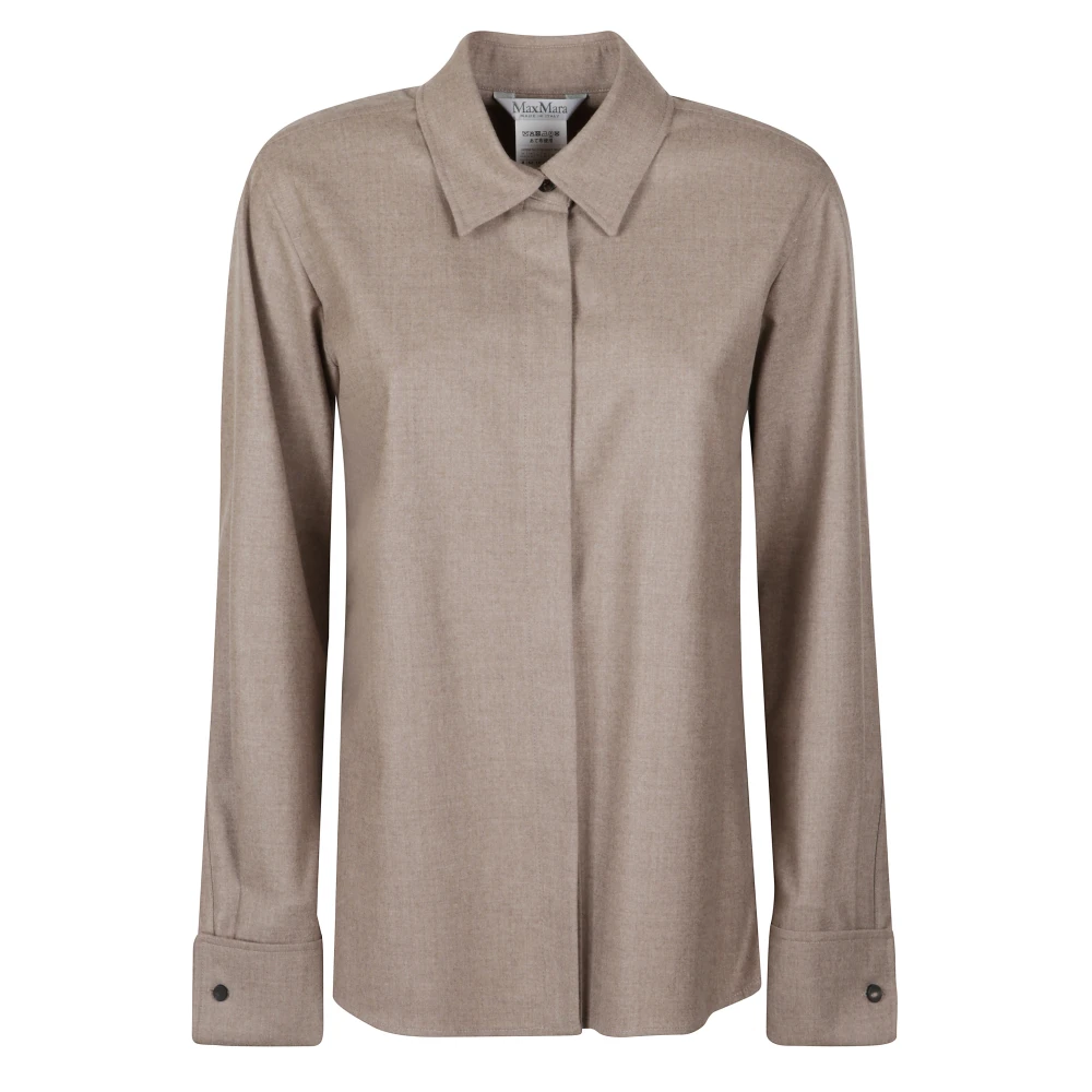 Max Mara Vrouw Beige Overhemden Dames, M, Tebaide Shirt