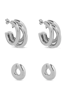 Silver Hoops och Punk Ear Cuffs