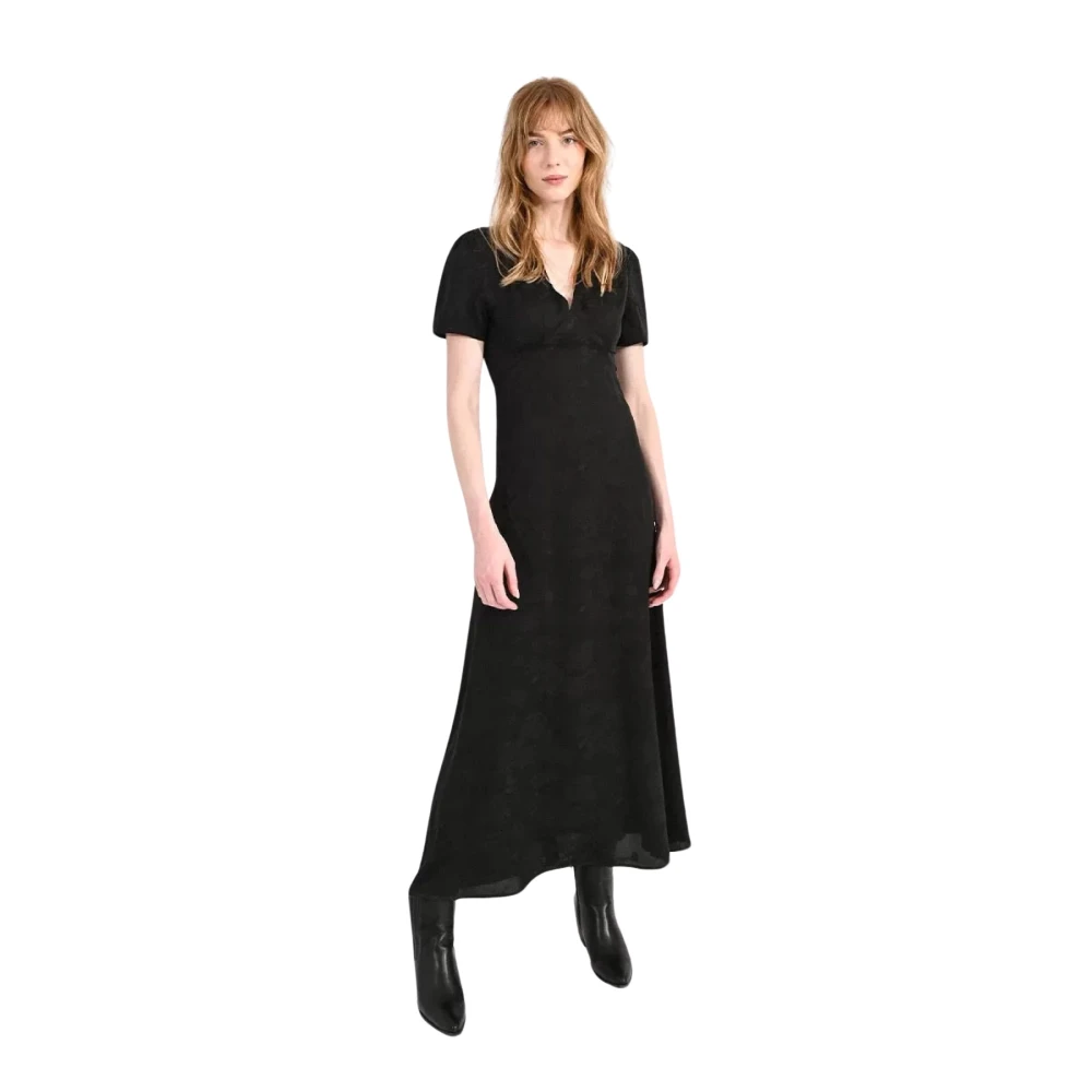 Molly Bracken Tone-op-tone lange jurk Zwart Black Dames