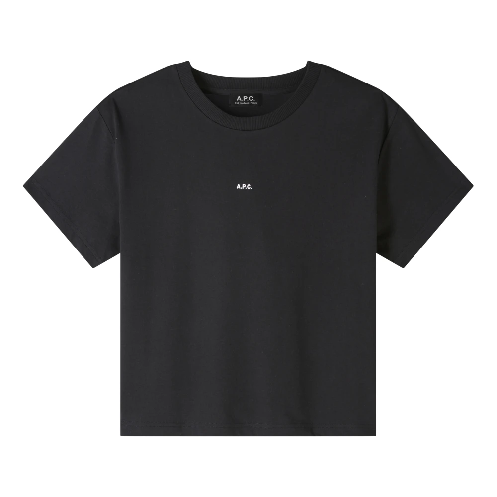 A.p.c. Zwarte loszittende T-shirt met APC-logo Black Dames