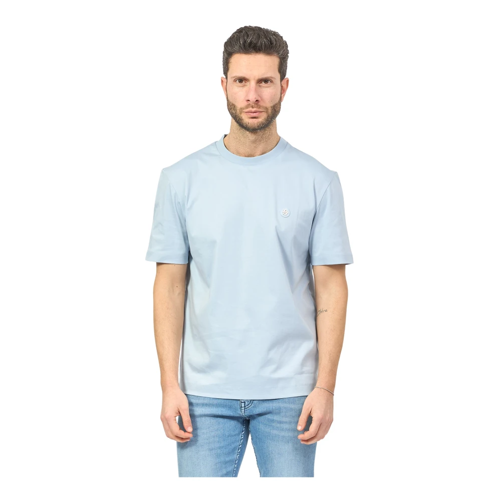 Hugo Boss Blauw T-shirt met Double B-monogram Blue Heren