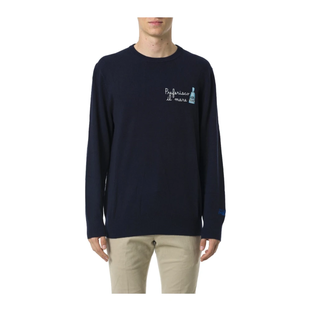 MC2 Saint Barth Wolmix Cashmere Trui Blue Heren