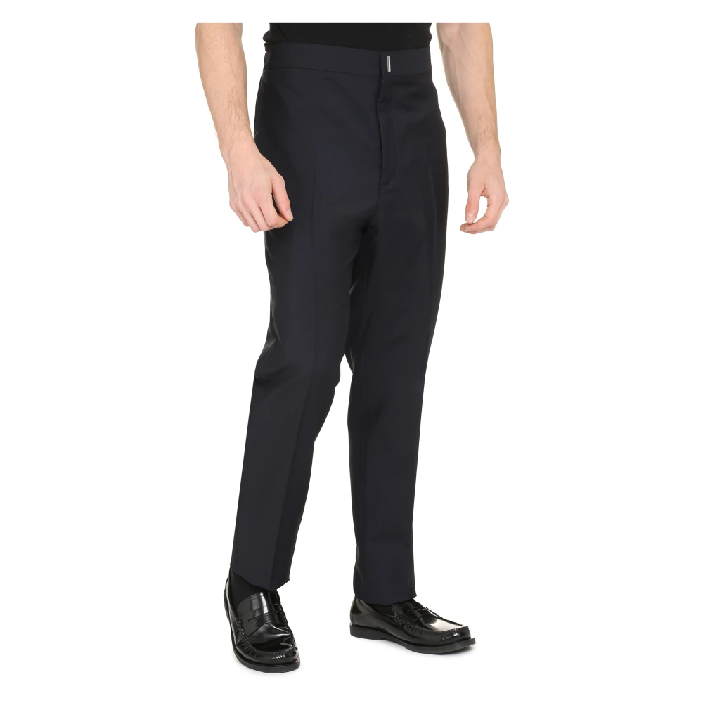 Givenchy Wollen Blend Broek met Zakken Blue Heren