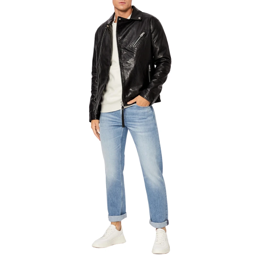 Guess Leren jas in Jet Black Heren
