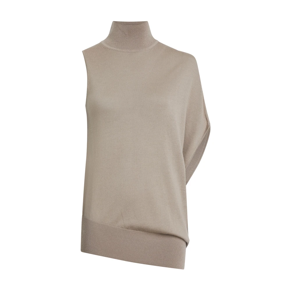 Calvin Klein Neutrale Taupe Wol Coltrui voor Dames Beige Dames