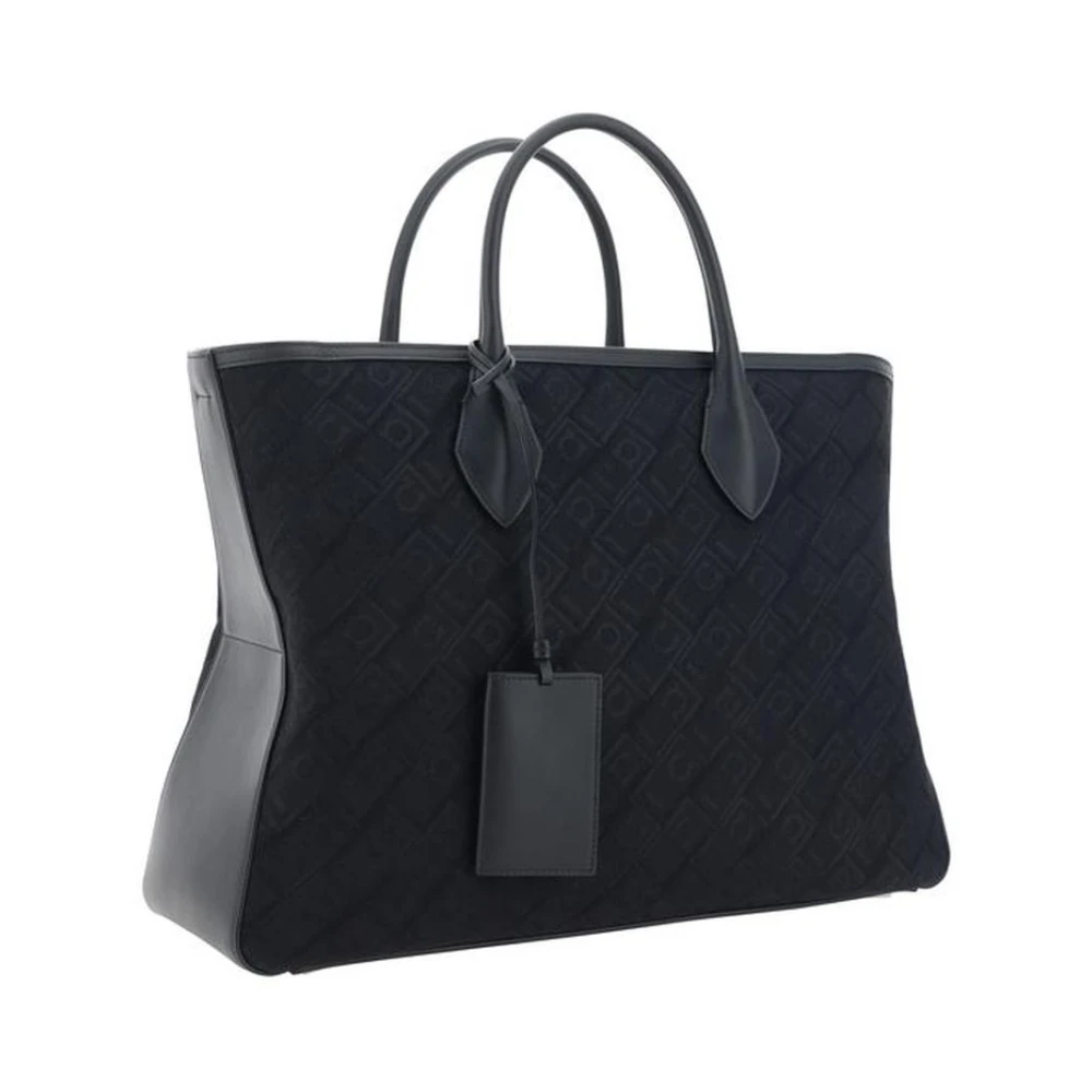 Salvatore Ferragamo Stervormige Tote Handtas met Leer Black Heren