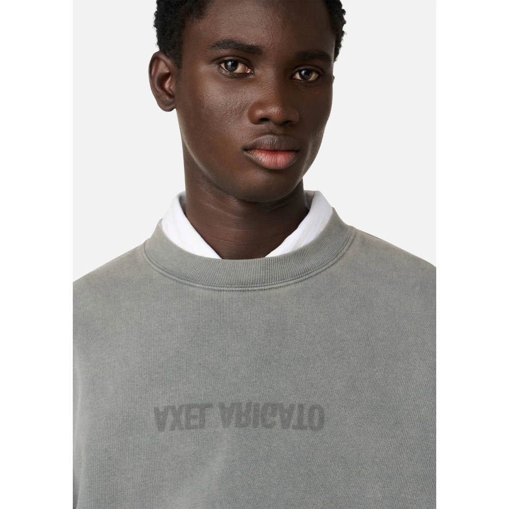 Axel Arigato Distort Washed Sweatshirt Gray Heren